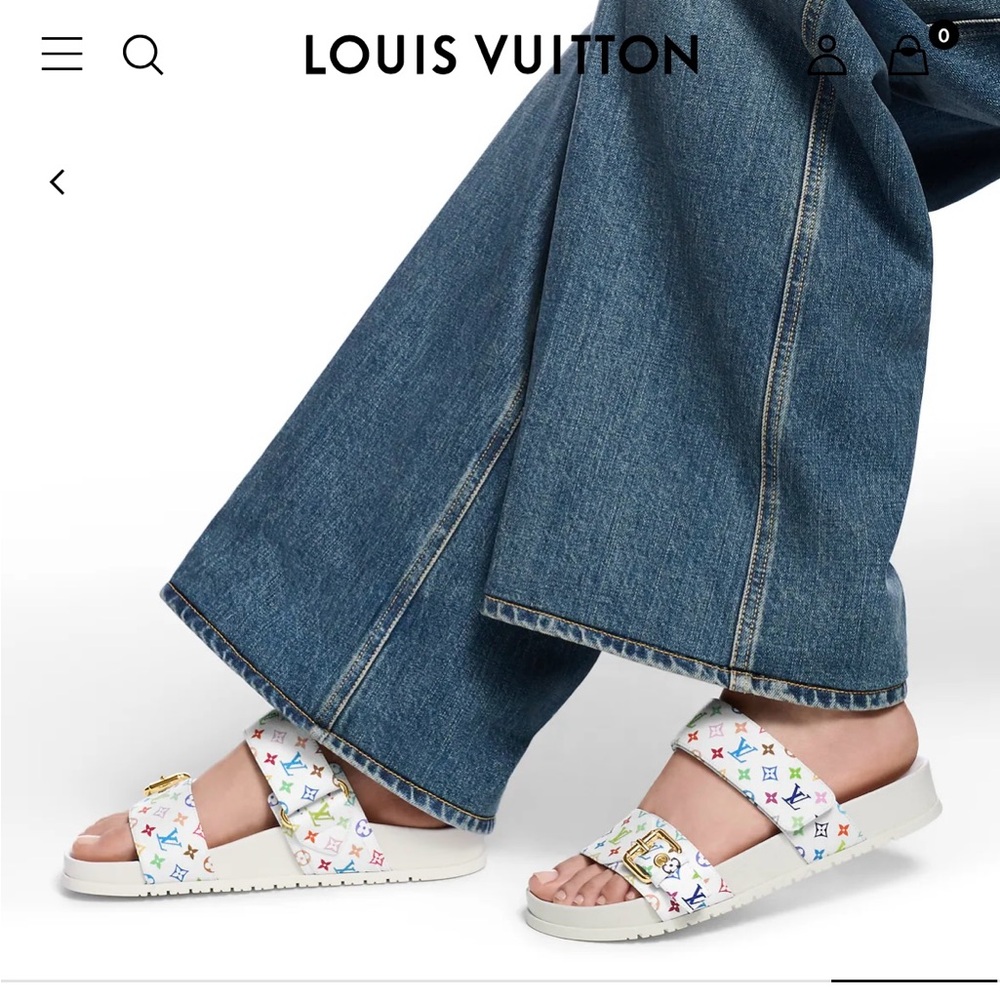 Murakami Louis Vuttion Mule slides size 38.5 comes with box & dust bag